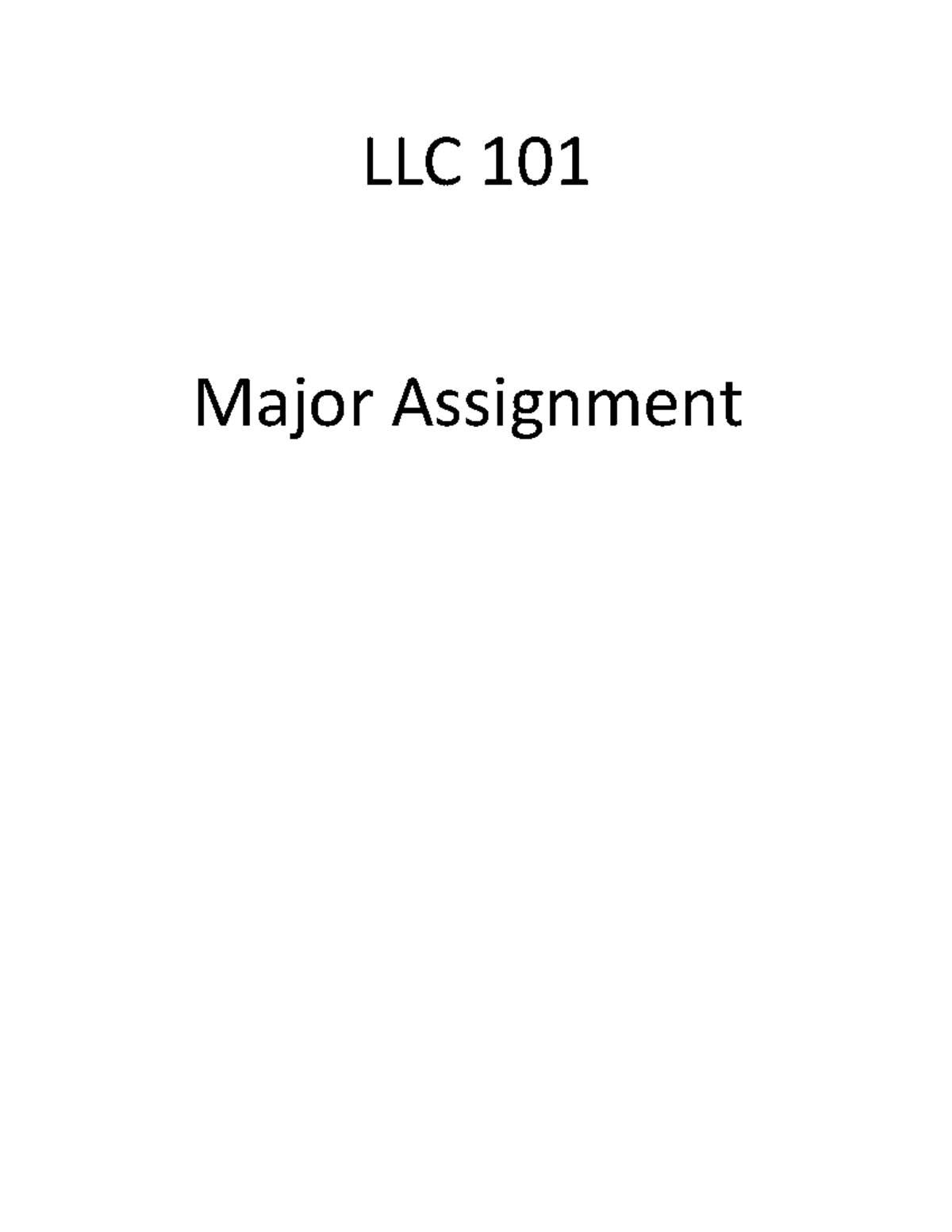 assignment for llc