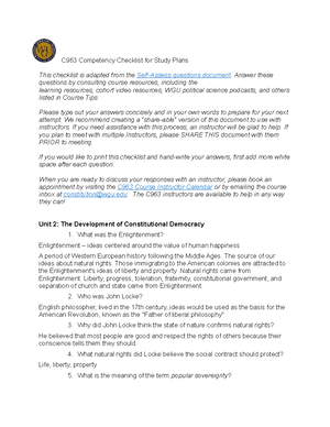 study guide - competency checklist