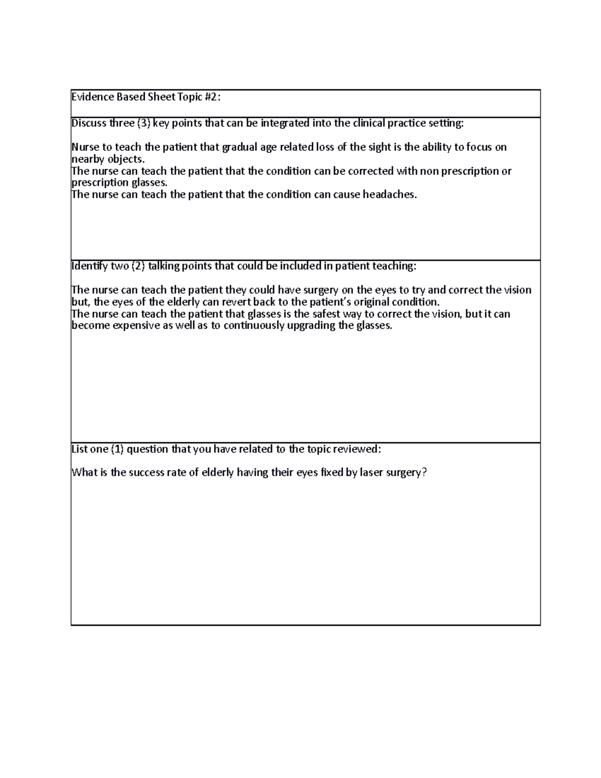 3-2-1 Summary 1 Topic Assigned (7)geinursingweek 9page2 - Evidence ...