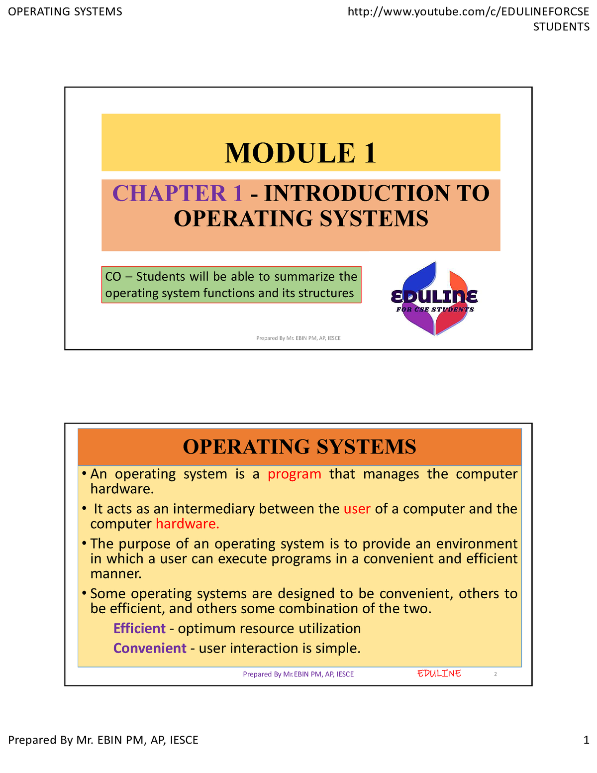 M1-1 - Os Notes - STUDENTS MODULE 1 CHAPTER 1 - INTRODUCTION TO ...