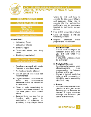 Anachem- Lecture-1 - Analytical Chemistry Types of Reaction and ...