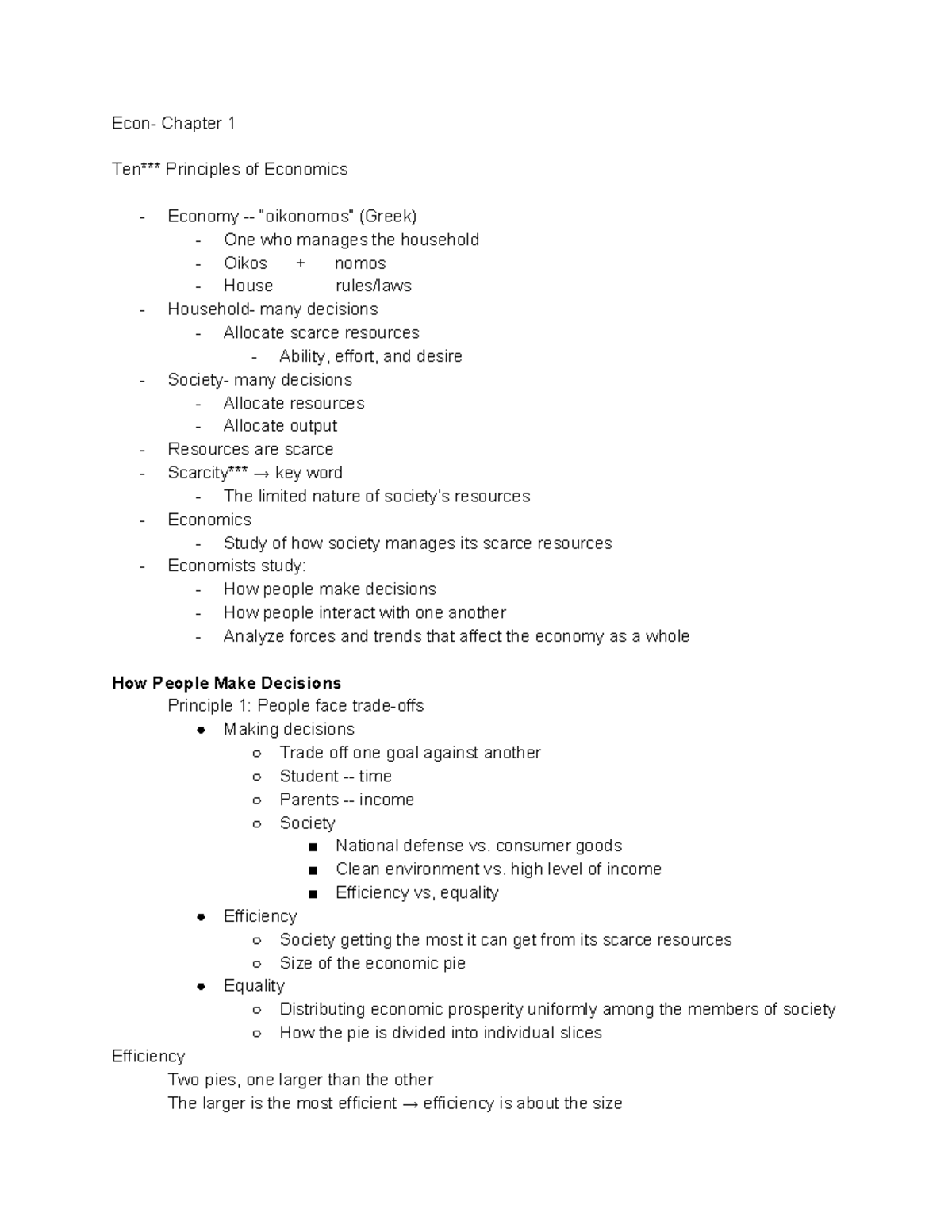 Econ- Chapter 1 - Lecture Notes 1 - Econ- Chapter 1 Ten*** Principles ...