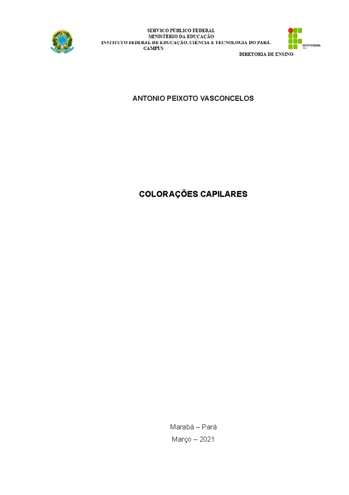 Antonio Peixoto artigo IFPA ANTONIO PEIXOTO VASCONCELOS COLORAÇÕES