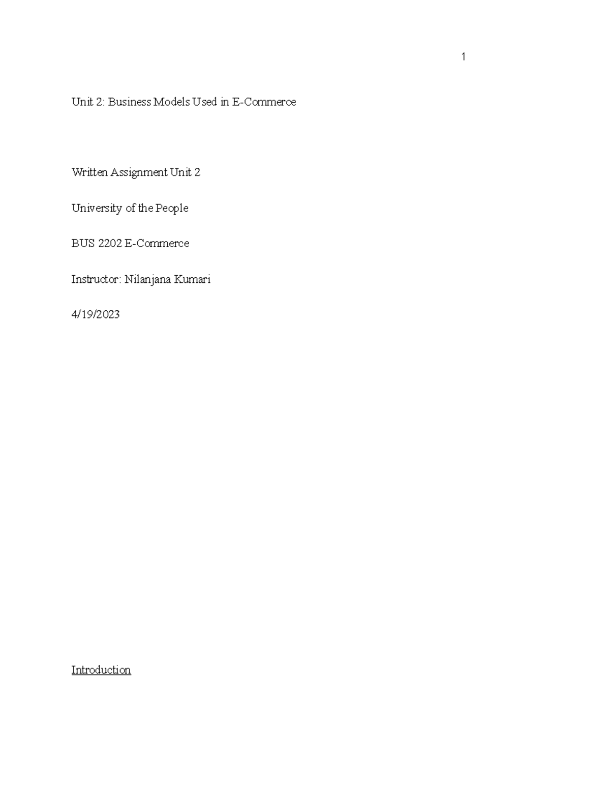 unit 8 assignment 2 e commerce