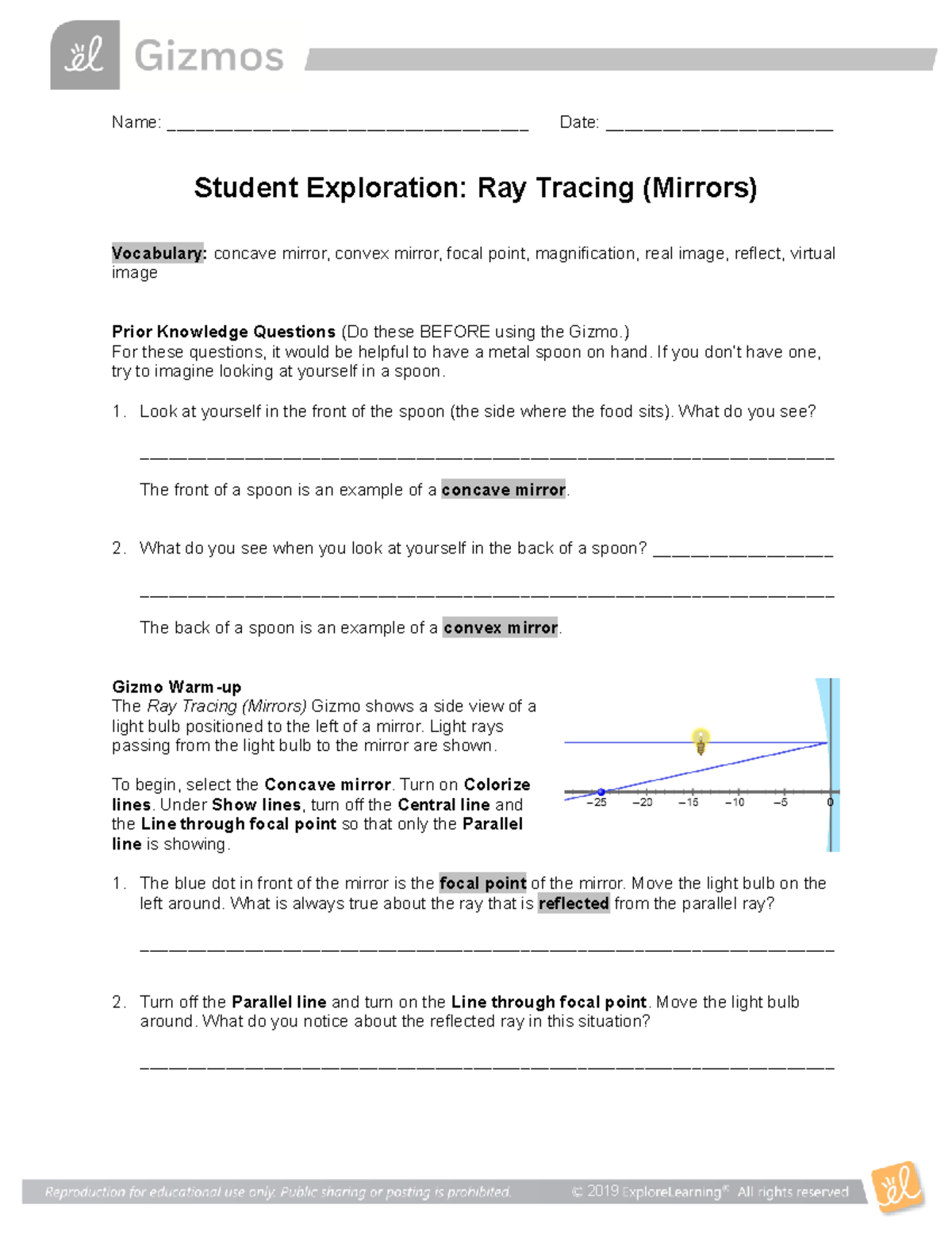 Ray Tracing Mirrors SE - Name ...