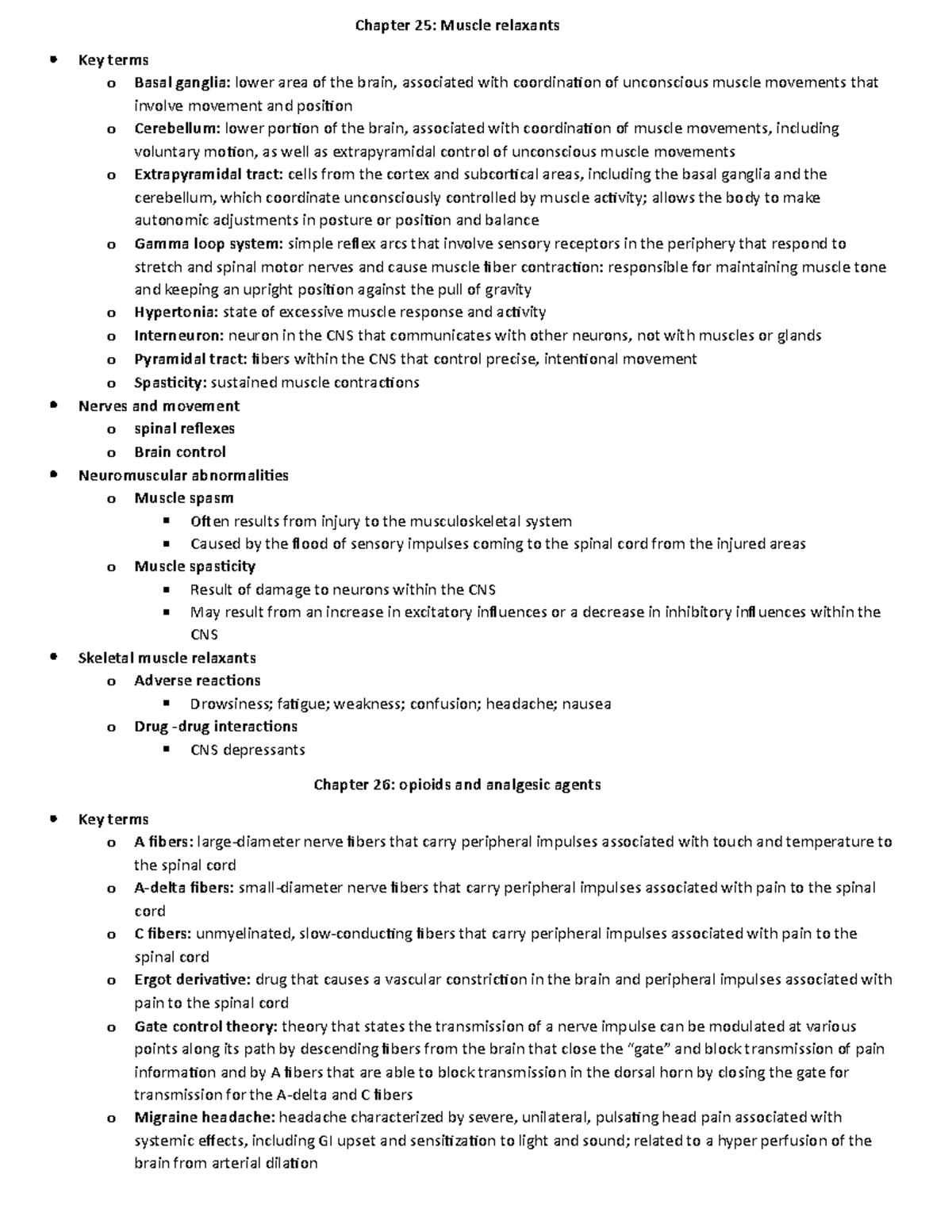 Chapter 25 - Karch: Focus On Pharmacology - Chapter 25: Muscle 