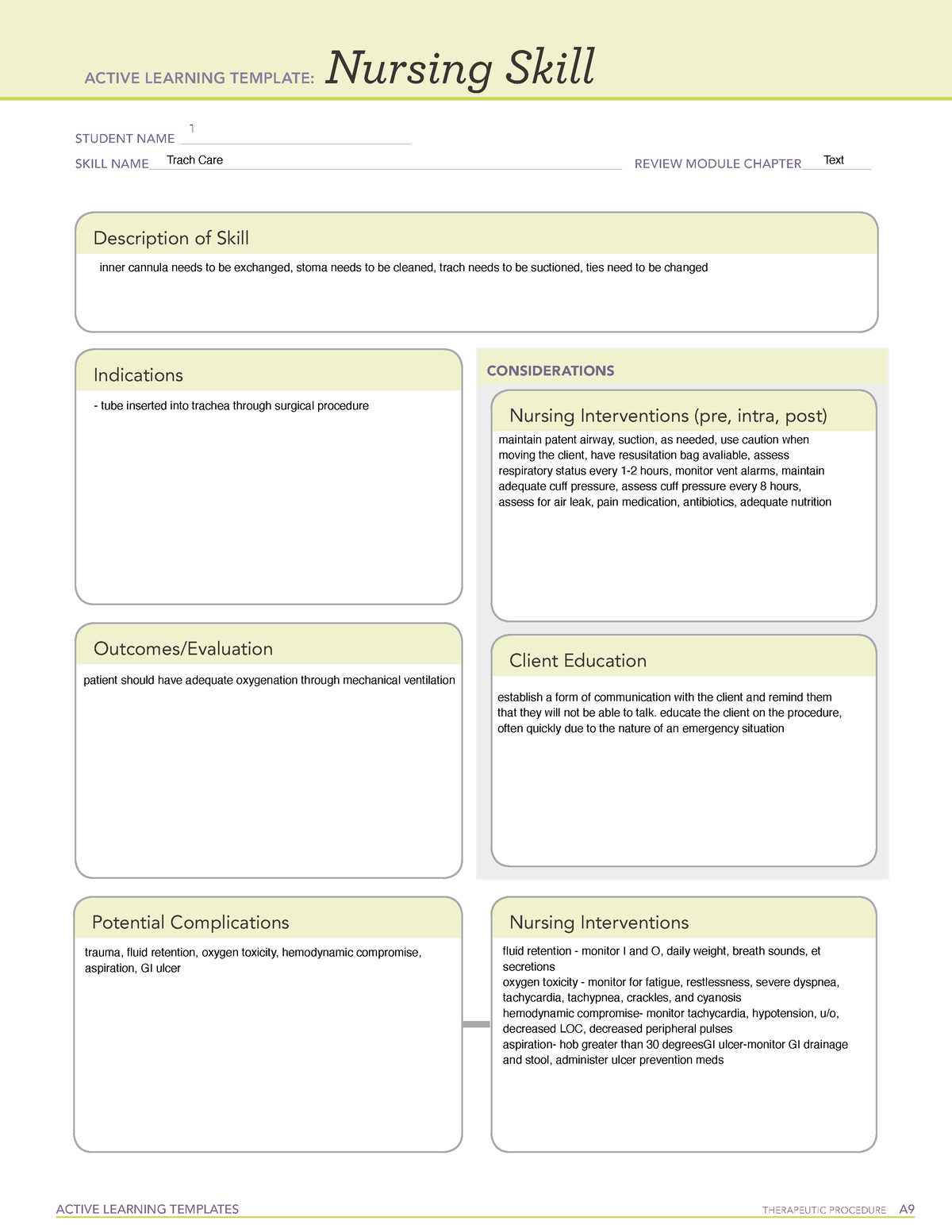 Active Learning Template Nursing Skill form - ACTIVE LEARNING TEMPLATES ...