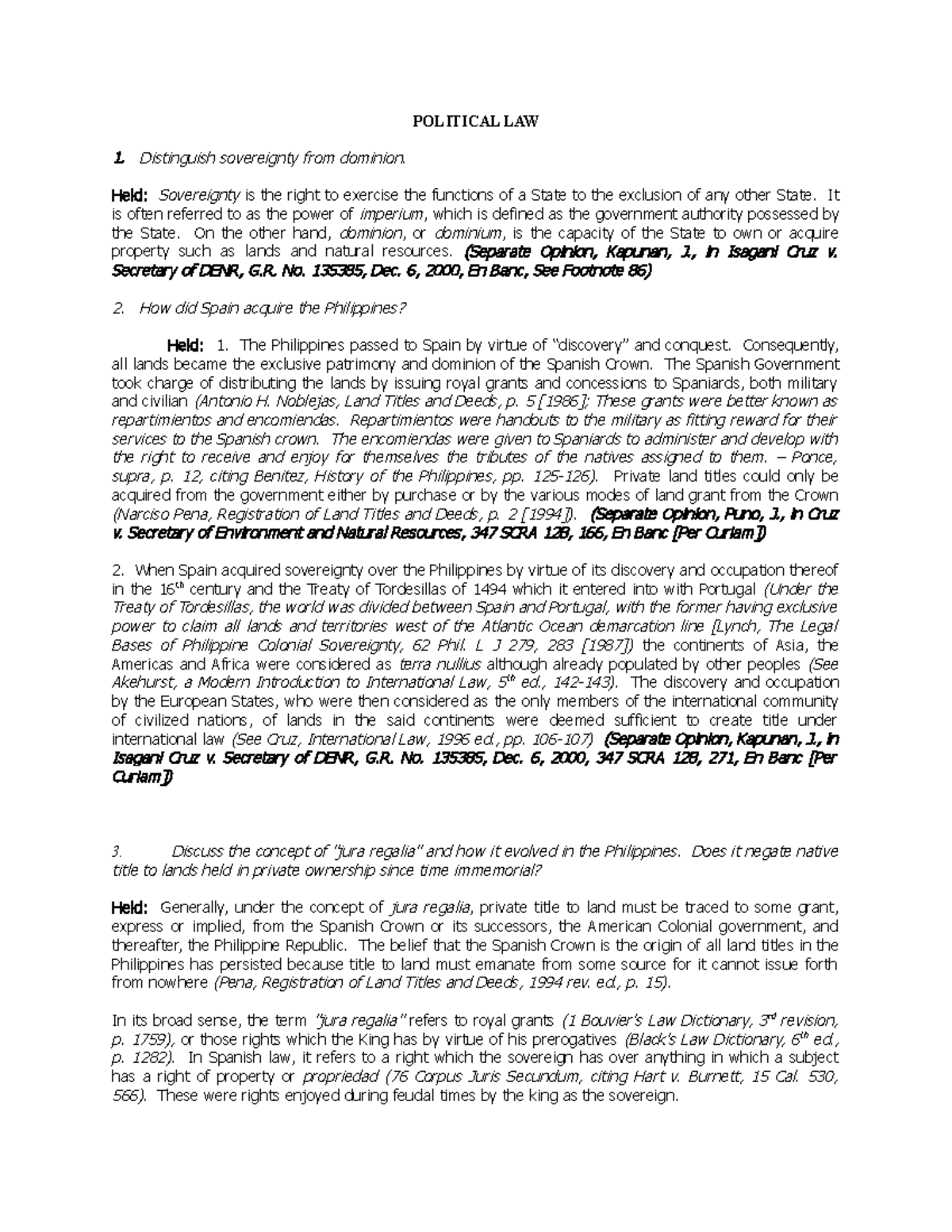CONSTI 2 - Atty. Sssss - POLITICAL LAW Distinguish sovereignty from ...