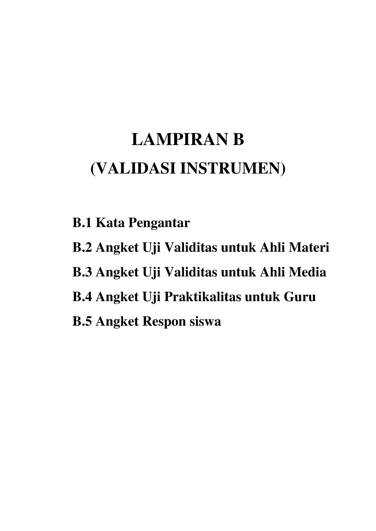 Lampiran B Lembar Pengesahan Angket - LAMPIRAN B (VALIDASI INSTRUMEN) B ...