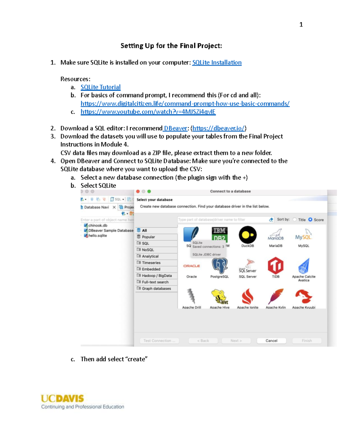 Final Project Instructions with Step-by-Step Images - Setting Up for ...