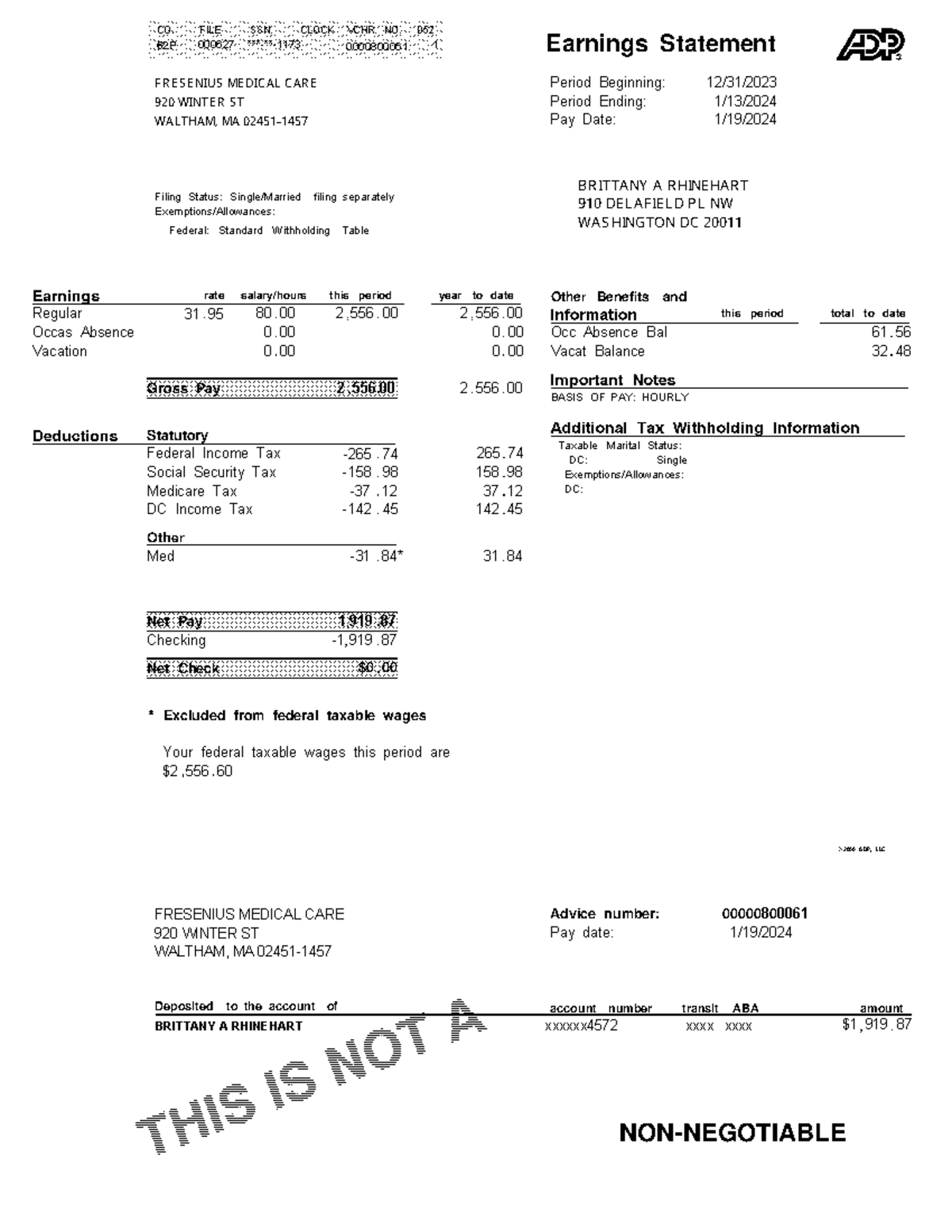 B Rhinehart PP1 2024 - statement - NON-NEGOTIABLE account number ...