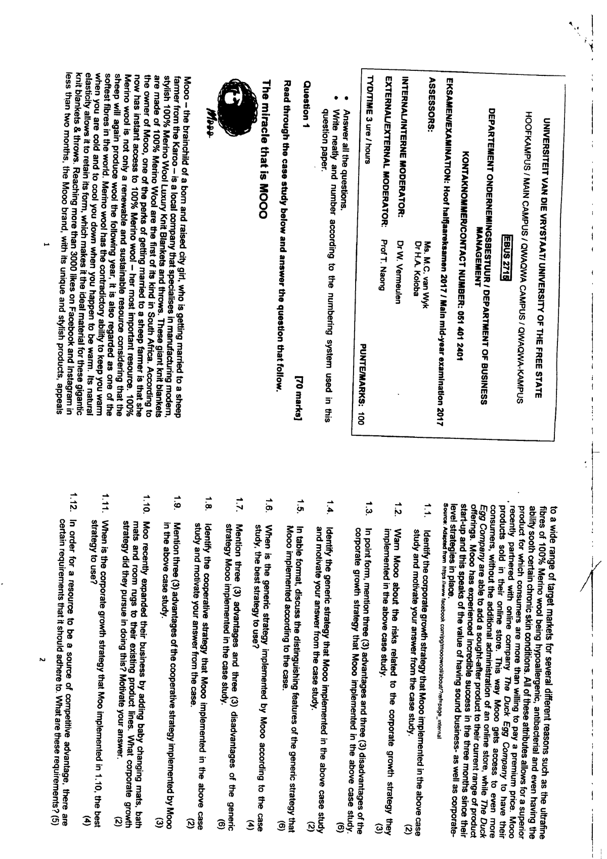 Strategic Management Exam - EBUS2715 - Studocu