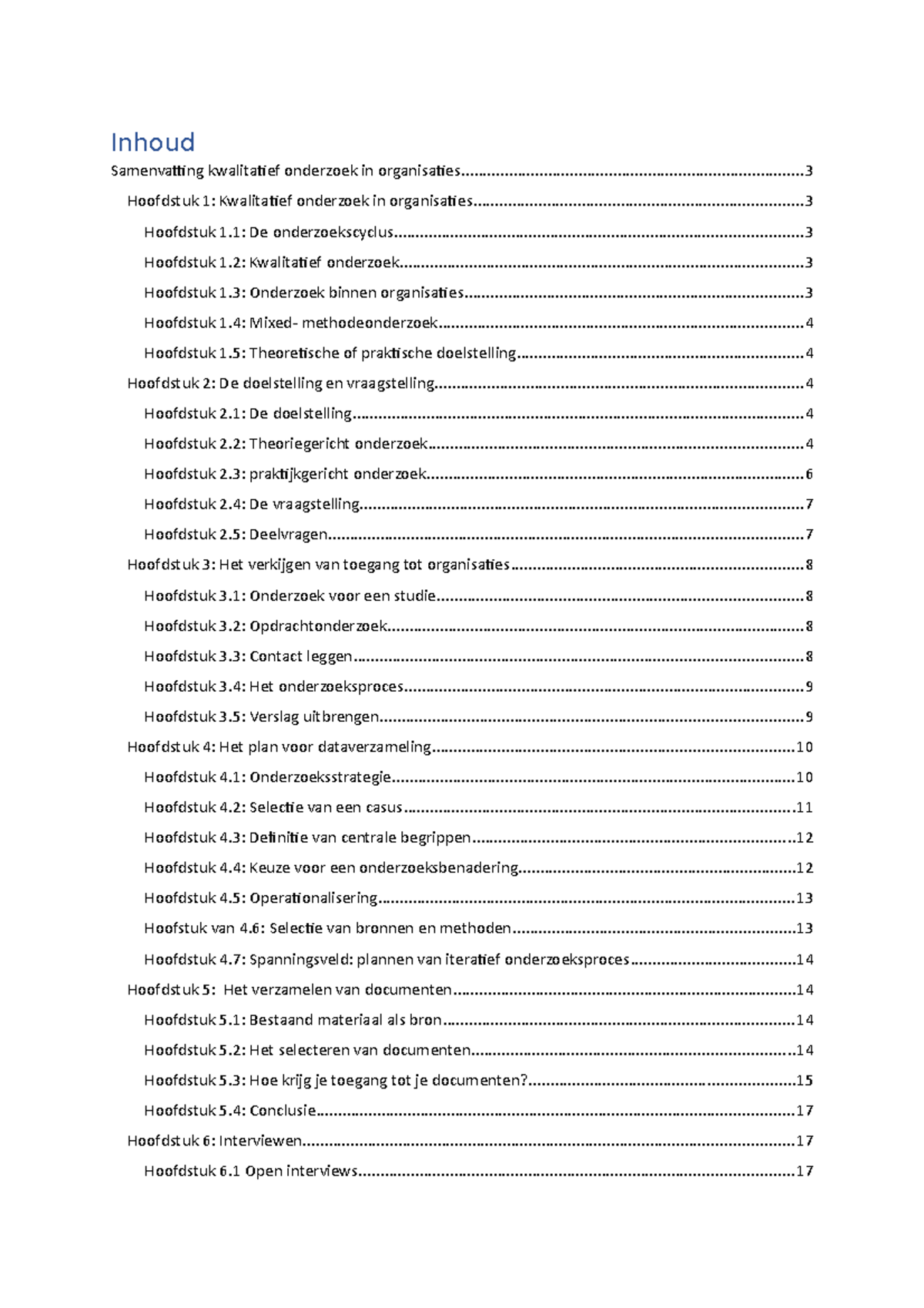 Complete Samenvatting Kwalitatief Onderzoek In Organisaties - Inhoud ...