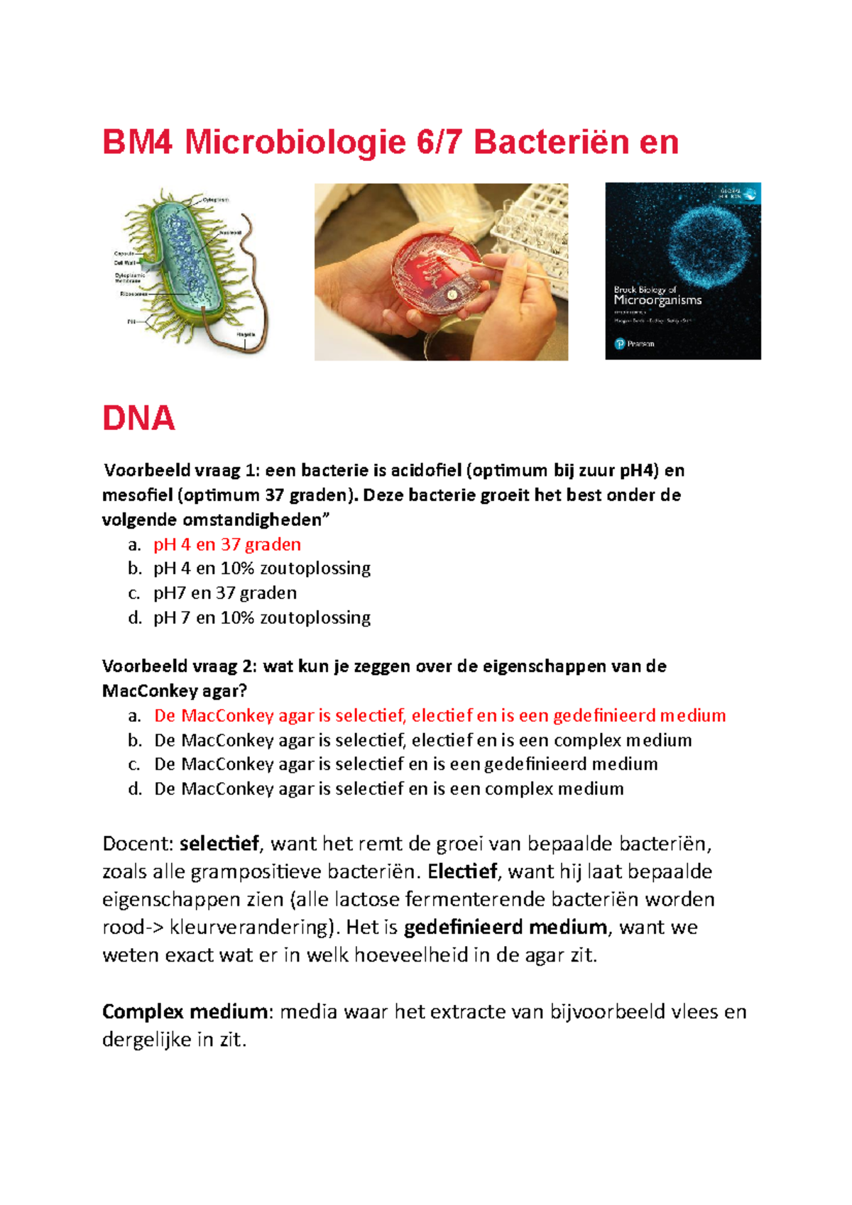 6e Les Microbiologie - 6e Les - BM4 Microbiologie 6/7 Bacteriën En DNA ...