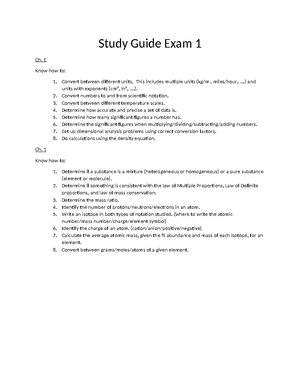 Exam 3 Study Guide - STUDY GUIDE FOR EXAM 3 Chapter 5 Be able to ...