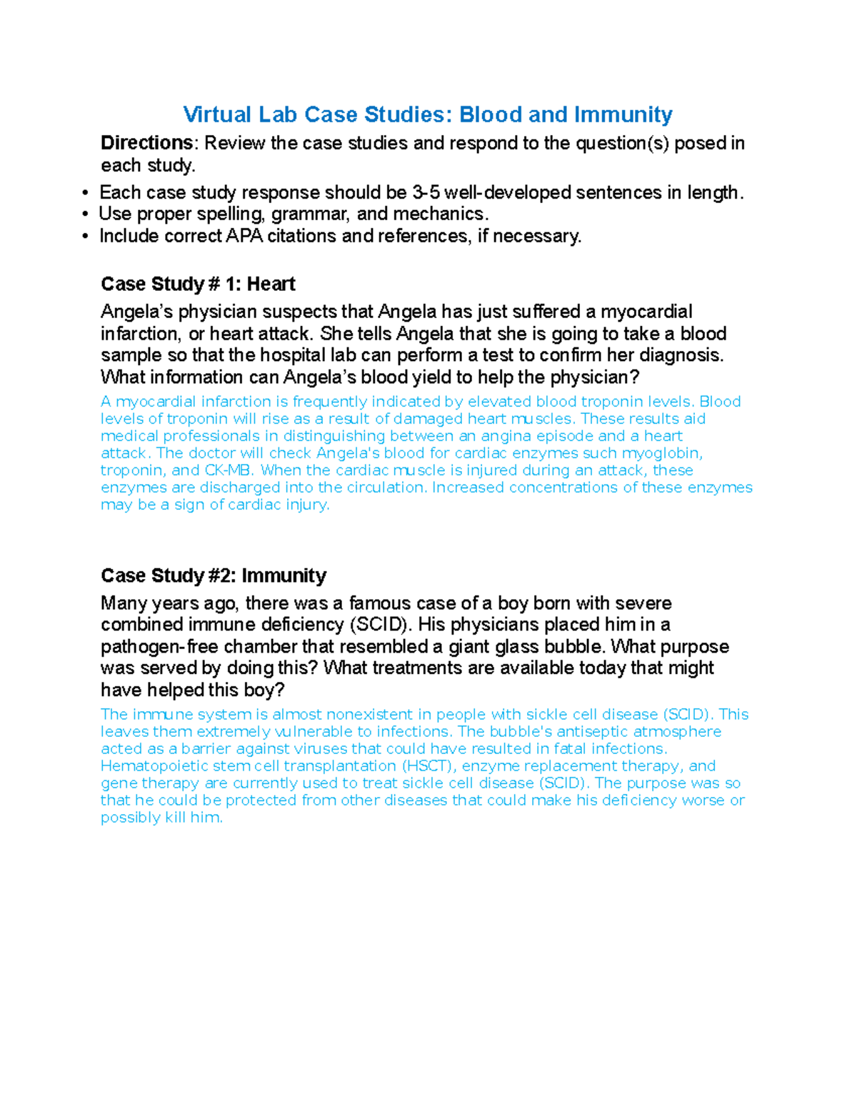 Week 4 Labs copy copy - Virtual Lab Case Studies: Blood and Immunity ...