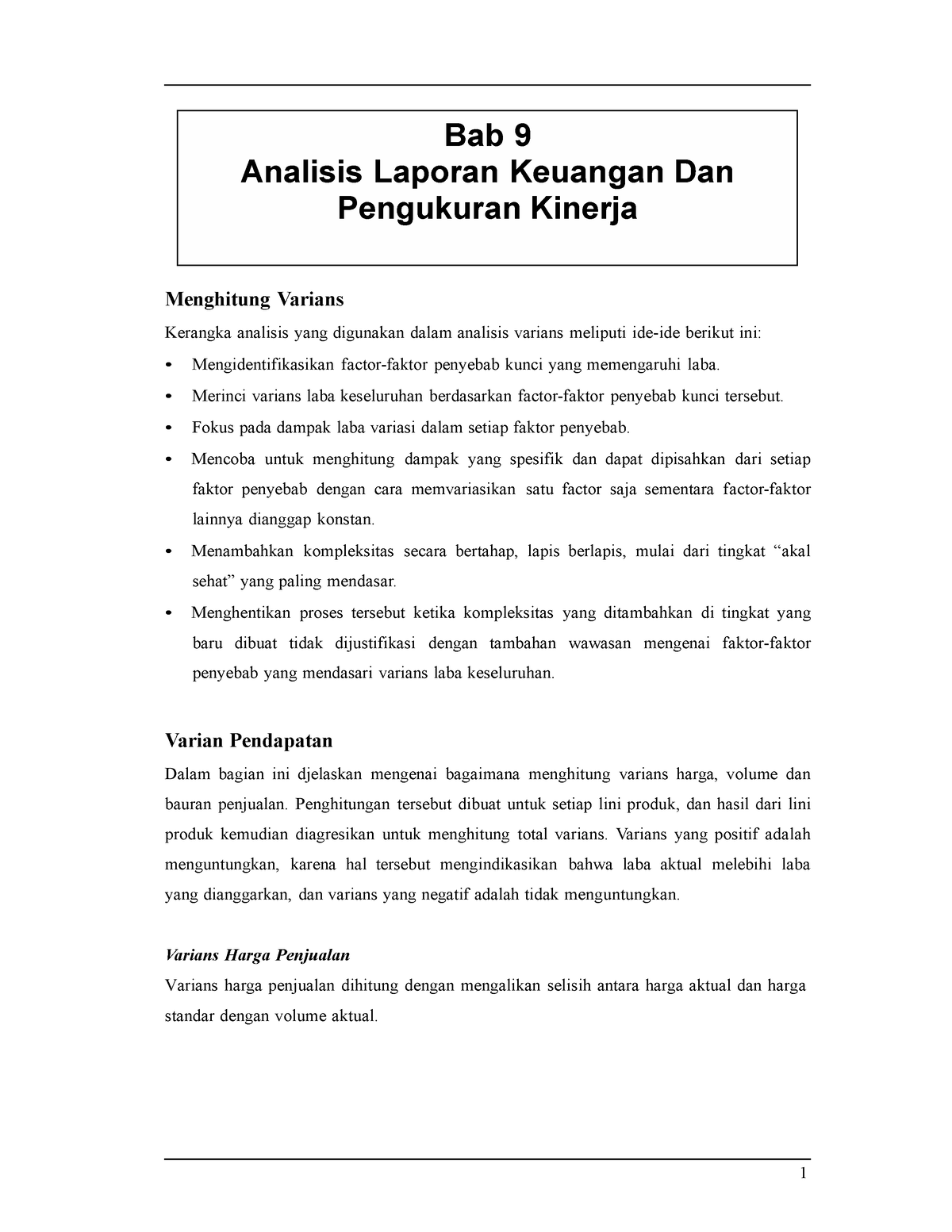 Analisis Laporan Keuangan Dan Pengukuran Kinerja - Bab 9 Analisis ...