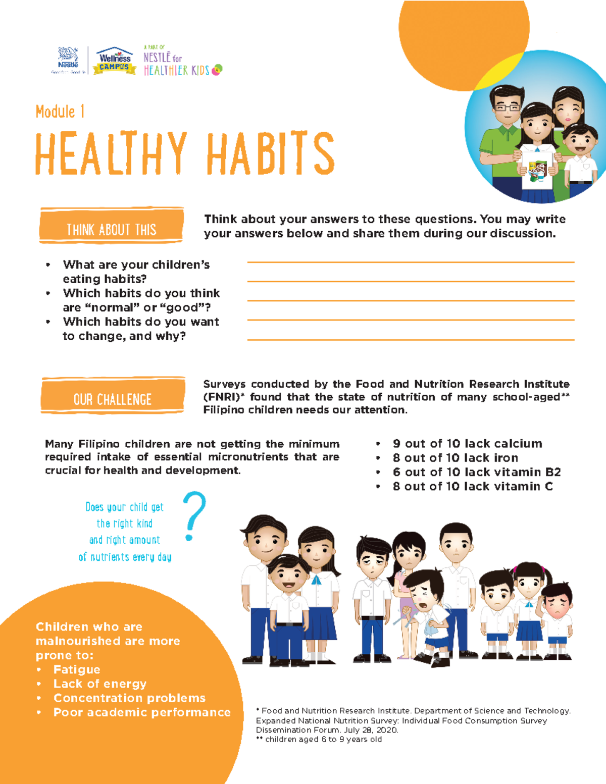 Adult Module 1 - Five Healthy Habits ( English) - HEALTHY HABITS Module ...