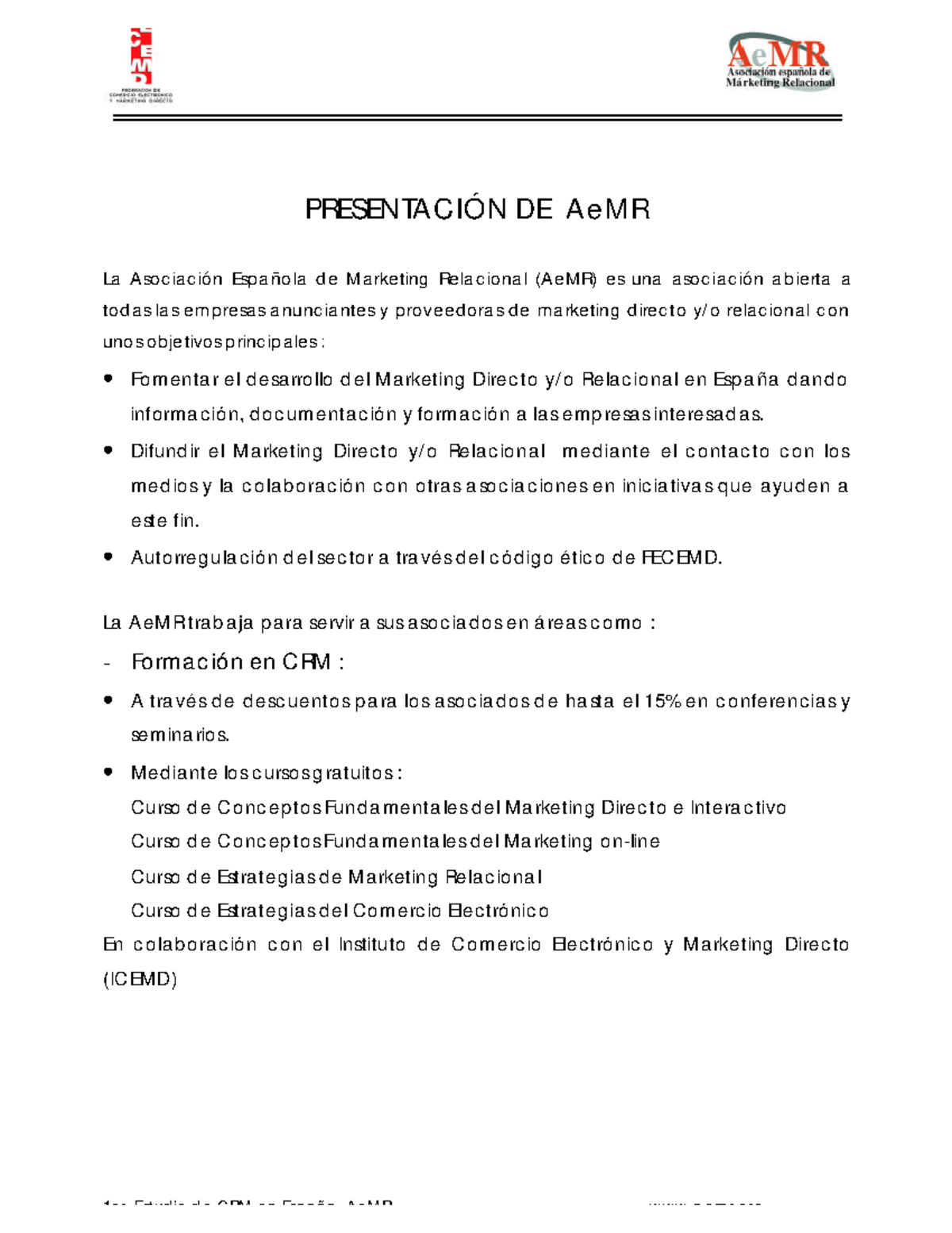 Marketing Relacional Presenta De Mr La Aso Ia Esp La Ma Rke Ting Re La Io Na Ae Mr Una So Ia Ie Rta To La Re Sa Nunc Ia Nte Ro