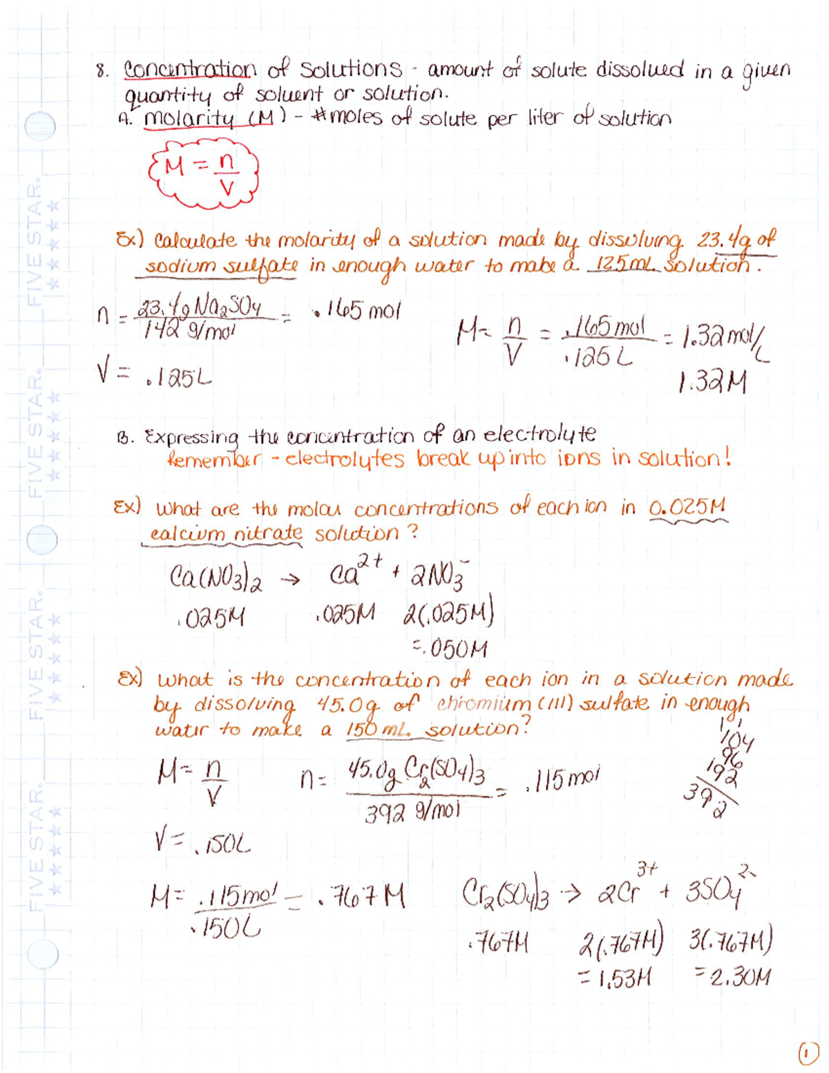 Concentration-Notes-021116 - CHM 113 - Studocu