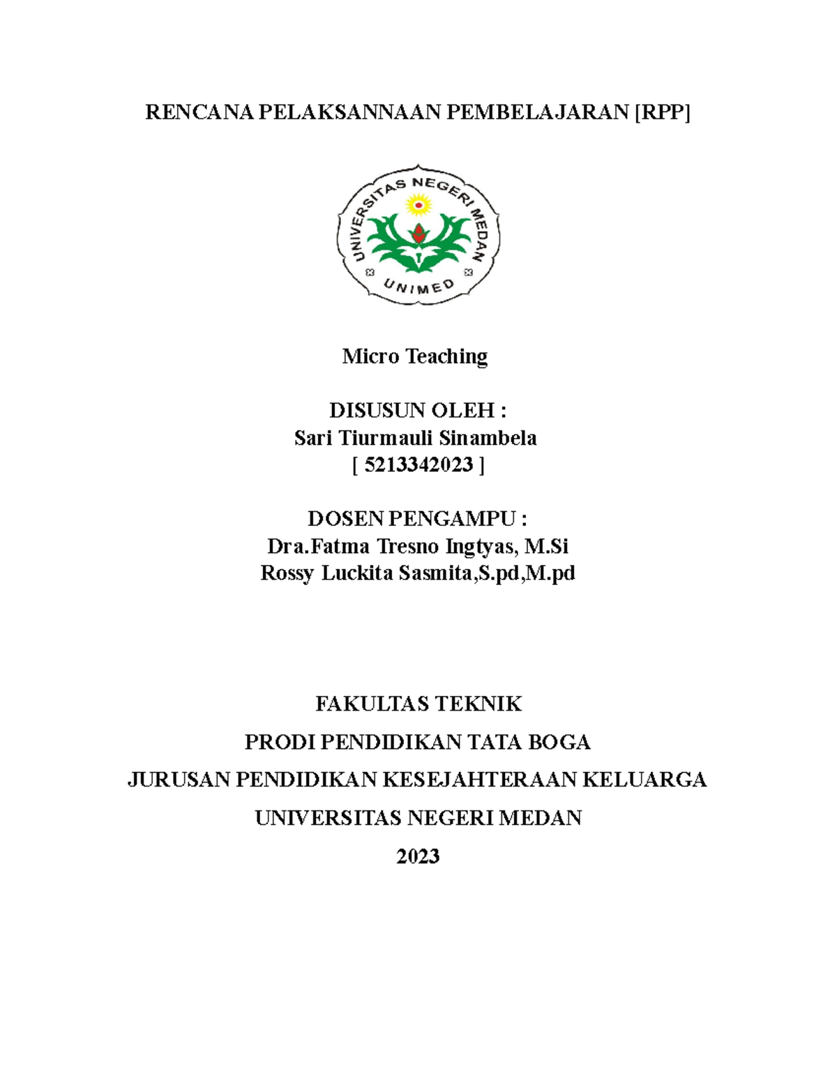 Rpp micro teaching - Generasi muda - RENCANA PELAKSANNAAN PEMBELAJARAN ...