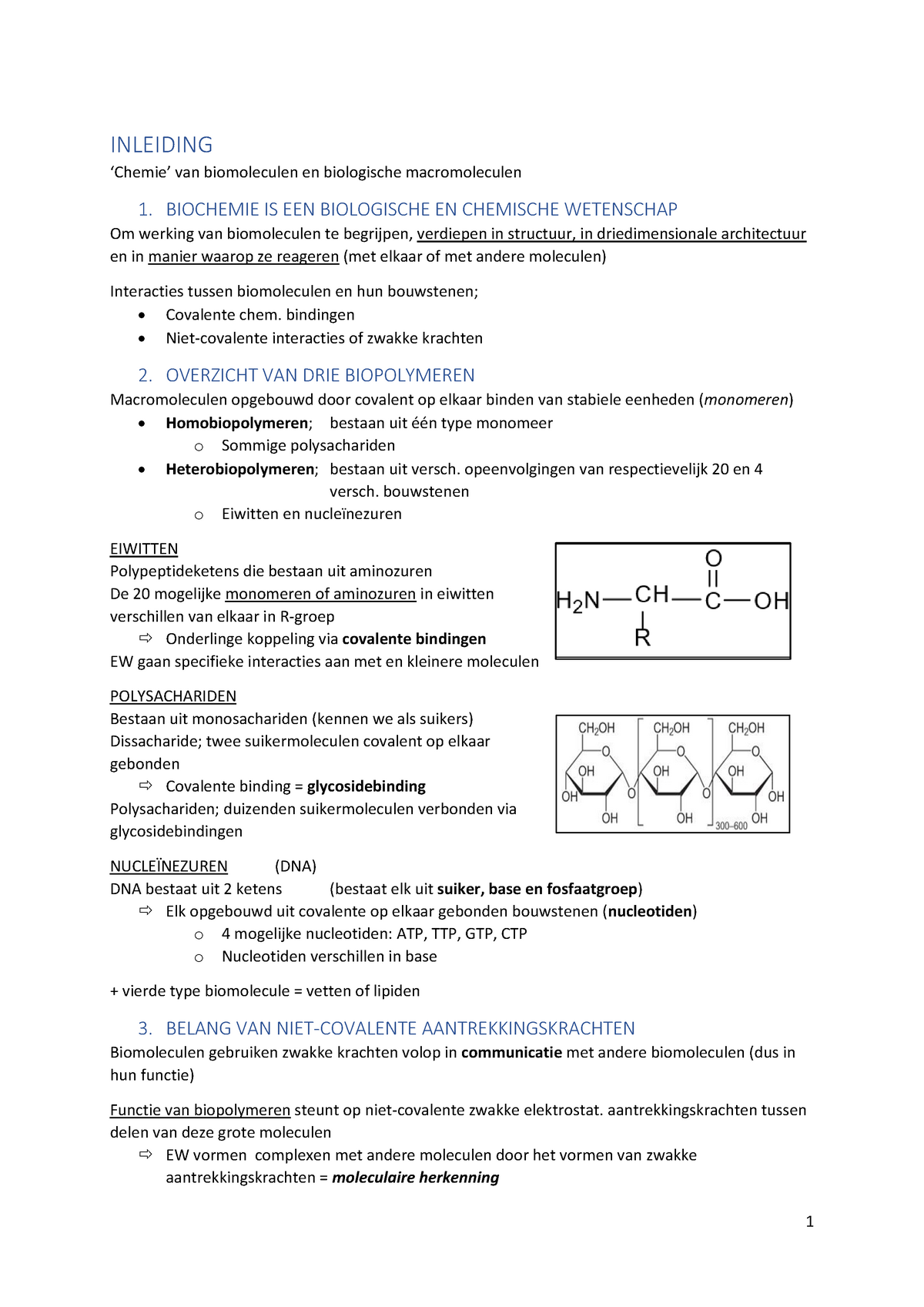 Samenvatting - Chemie En Inleiding Tot De Biochemische Processen ...