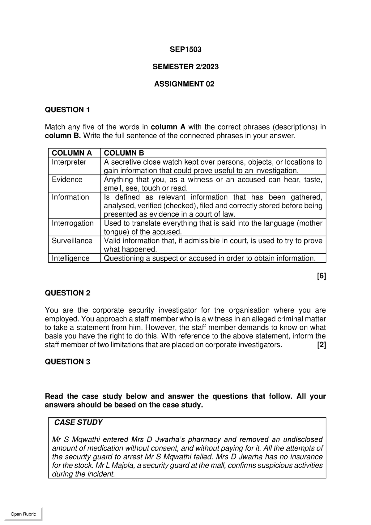 SEP1503 Assignment 02 S2 2023 B - SEP SEMESTER 2/ ASSIGNMENT 02 ...