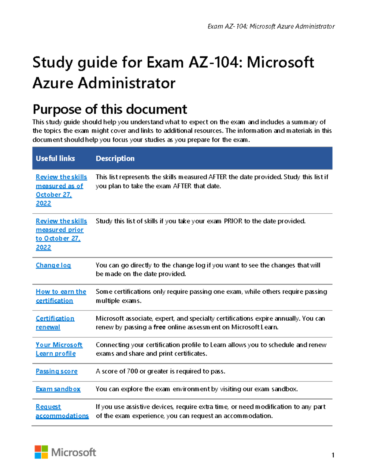 AZ-104 Study Guide ENU FY23Q1 Vnext - Study Guide For Exam AZ-104 ...