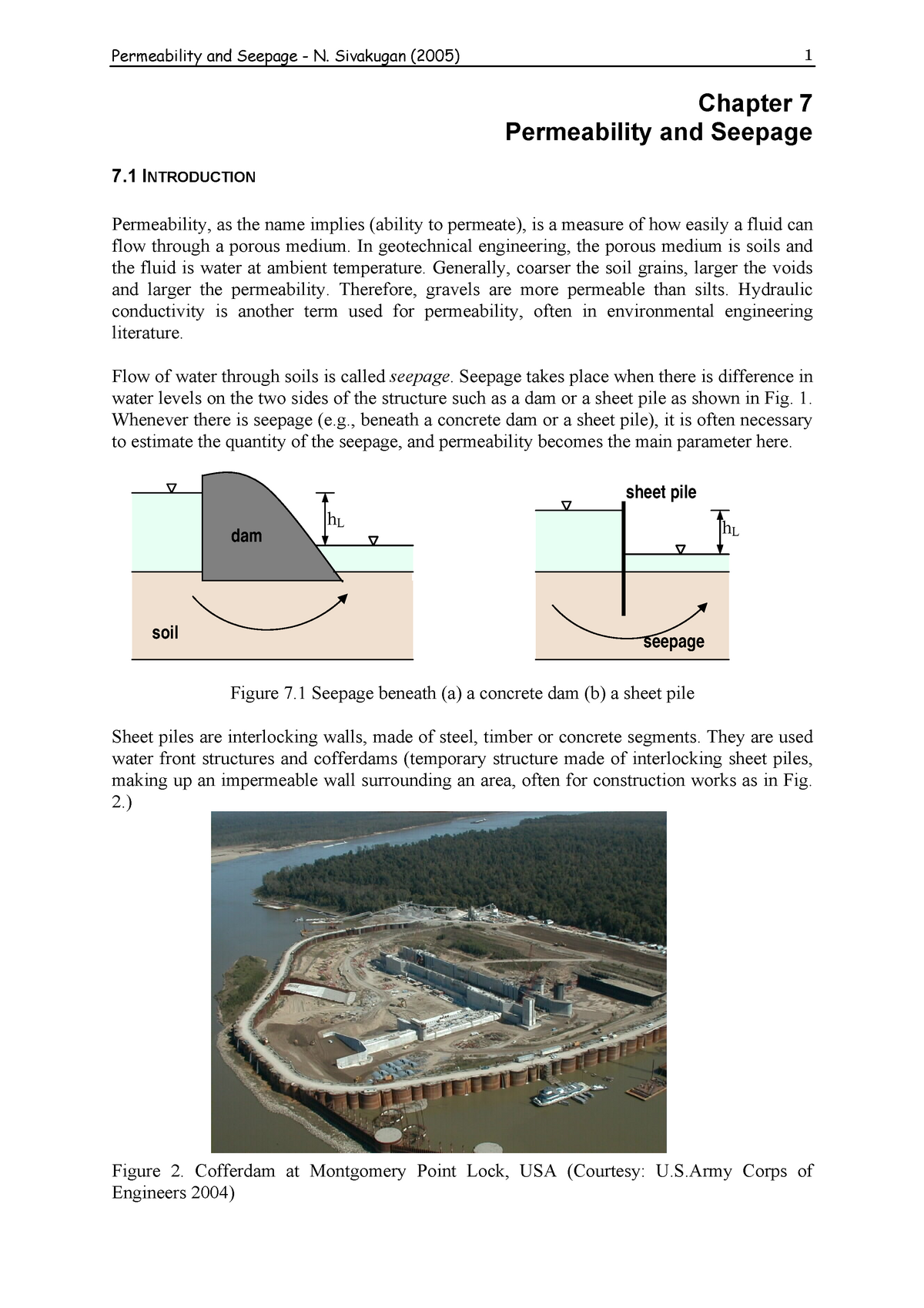 seepage modules - Chapter 7 Permeability and Seepage 7 INTRODUCTION  Permeability, as the name - StuDocu