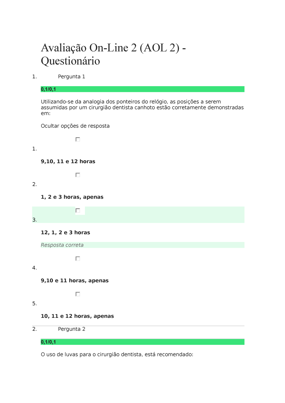 Avaliação On-Line 2 (AOL 2) - Questionário - Avaliação On-Line 2 (AOL 2 ...