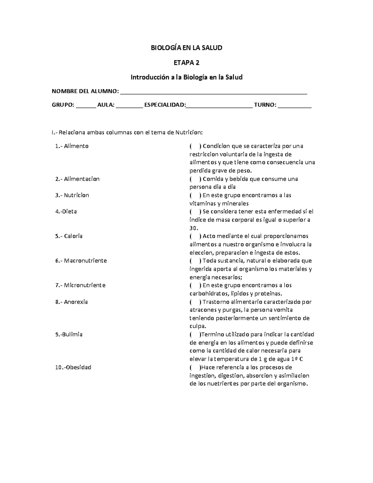 BiologíA- Salud- Etapa 2-GUIA - BIOLOGÍA EN LA SALUD ETAPA 2 ...