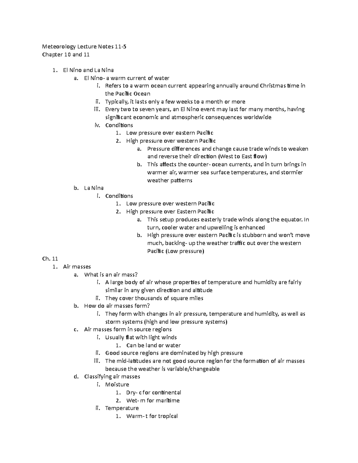 Meteorology Lecture Notes 11-5 - Meteorology Lecture Notes 11-5 Chapter ...