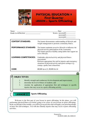 PE7 Q2 M2 Basic Skills On Dual Sport - Physical Education Quarter 2 ...