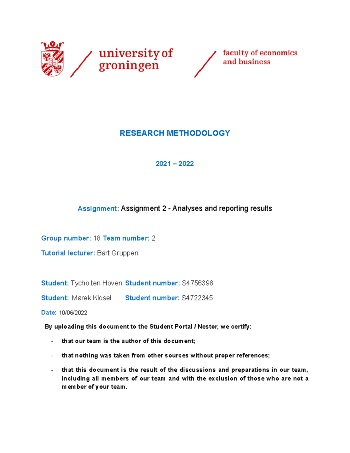 research methodology assignment 2