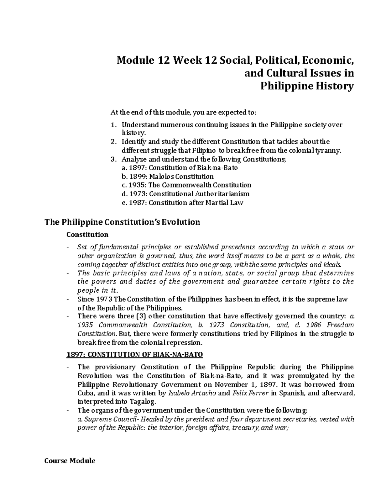 W12 -Module 12 Social, Political, Economic, And Cultural Issues In ...