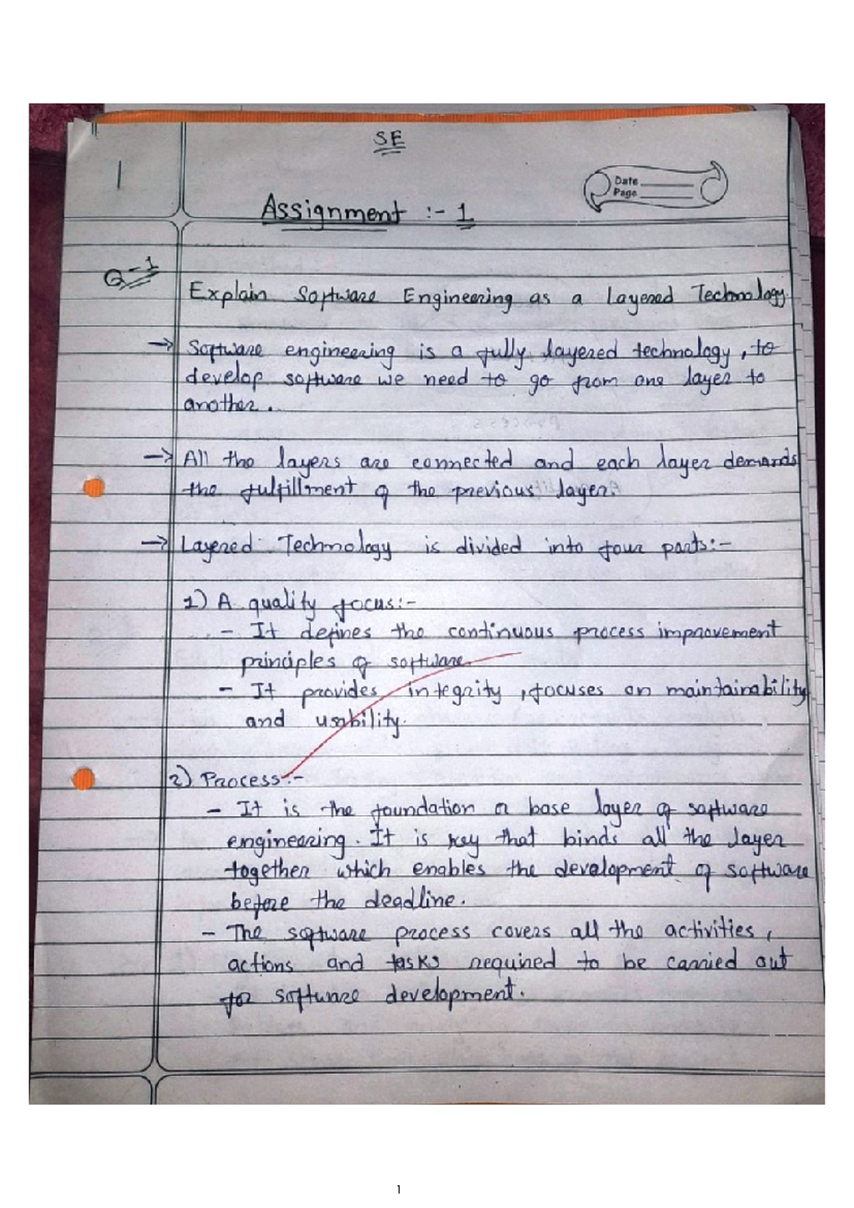 SE Assign - SE Date Page Assignment 1 Explain Software Engineering as a ...