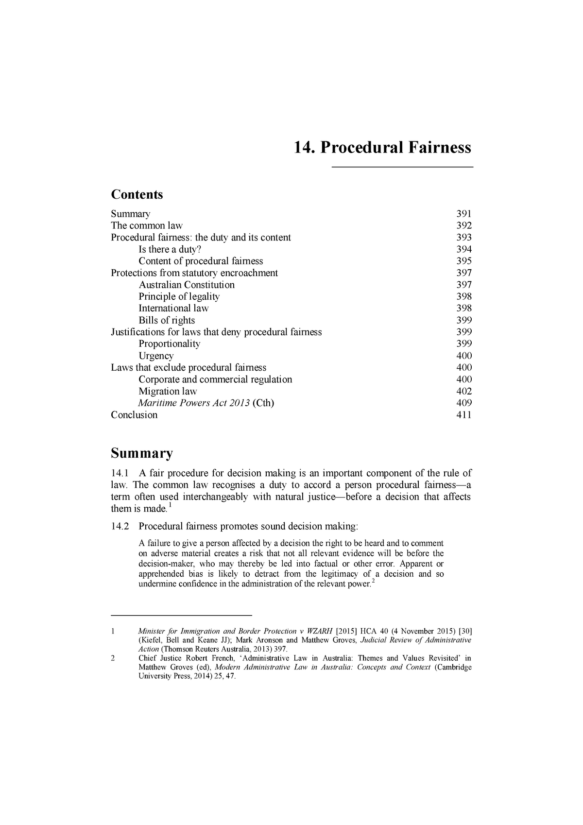 Pdf Procedural Fairness 14 Procedural Fairness Contents Summary 391 The Common Law 392