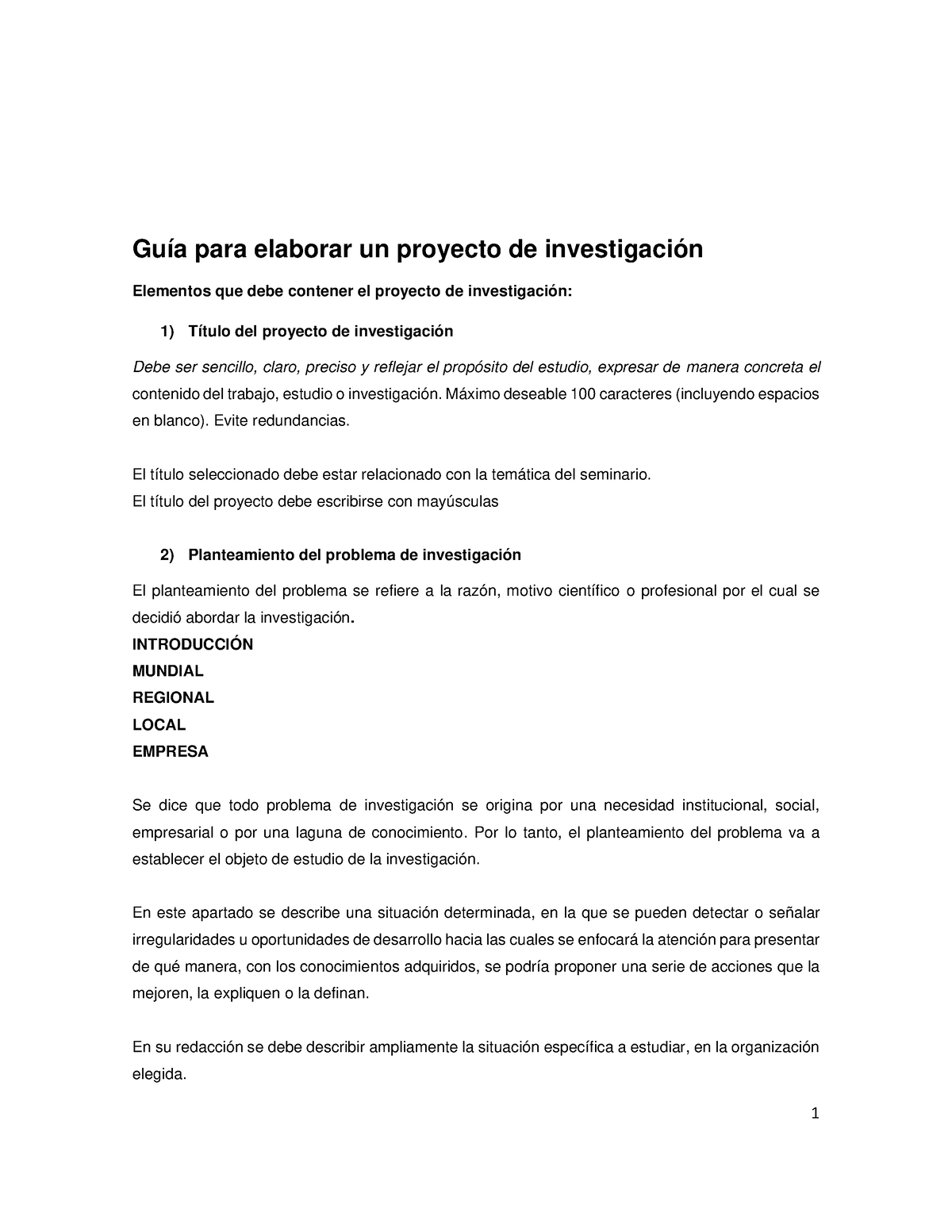 Guía Para Elaborar Un Proyecto De Investigación - Guía Para Elaborar Un ...