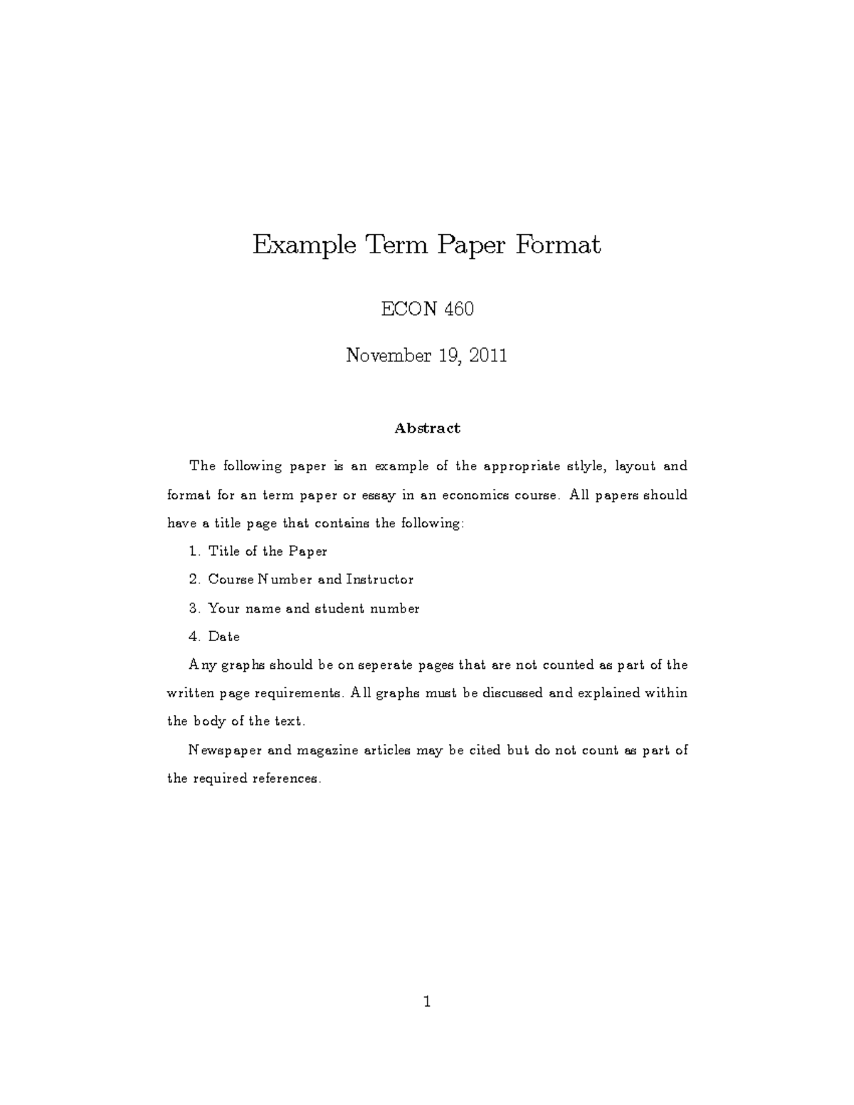 samples of term paper