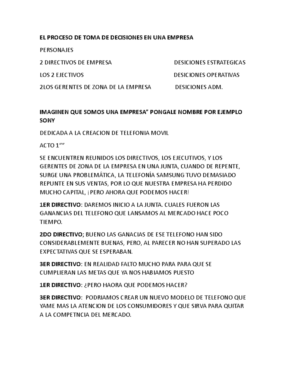 EL Proceso DE TOMA DE Decisiones EN UNA Empresa - EL PROCESO DE TOMA DE ...