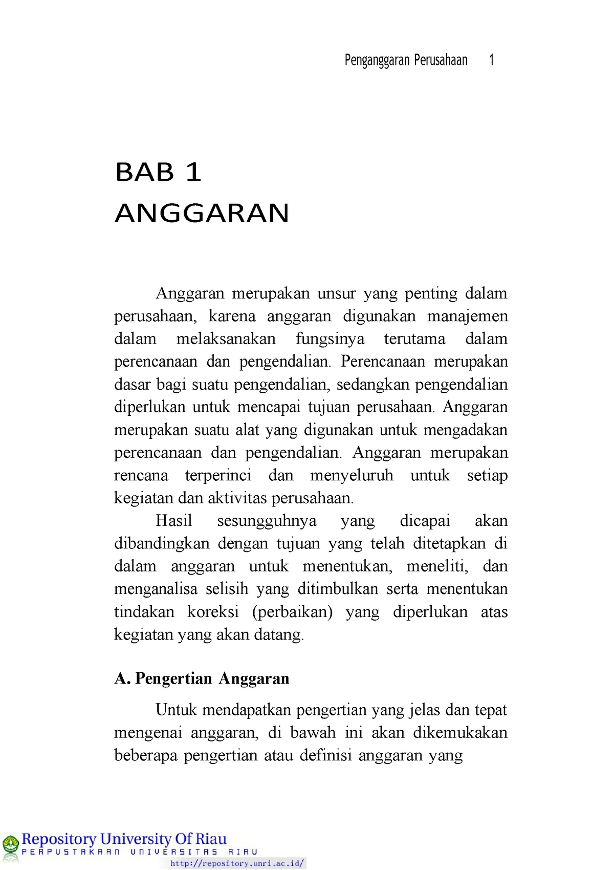 Pengertian Anggaran - Penganggaran Perusahaan 1 BAB 1 ANGGARAN Anggaran ...