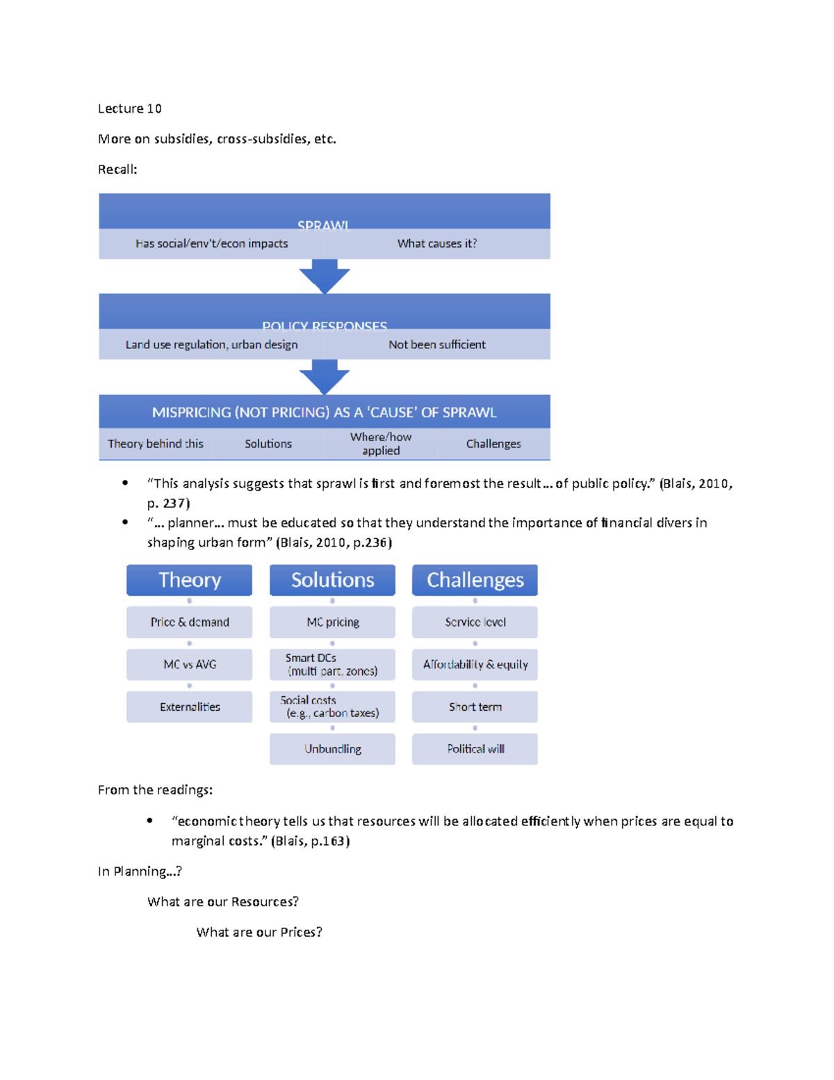 Week 10 Lecture Note - Plan 103 - UWaterloo - Studocu