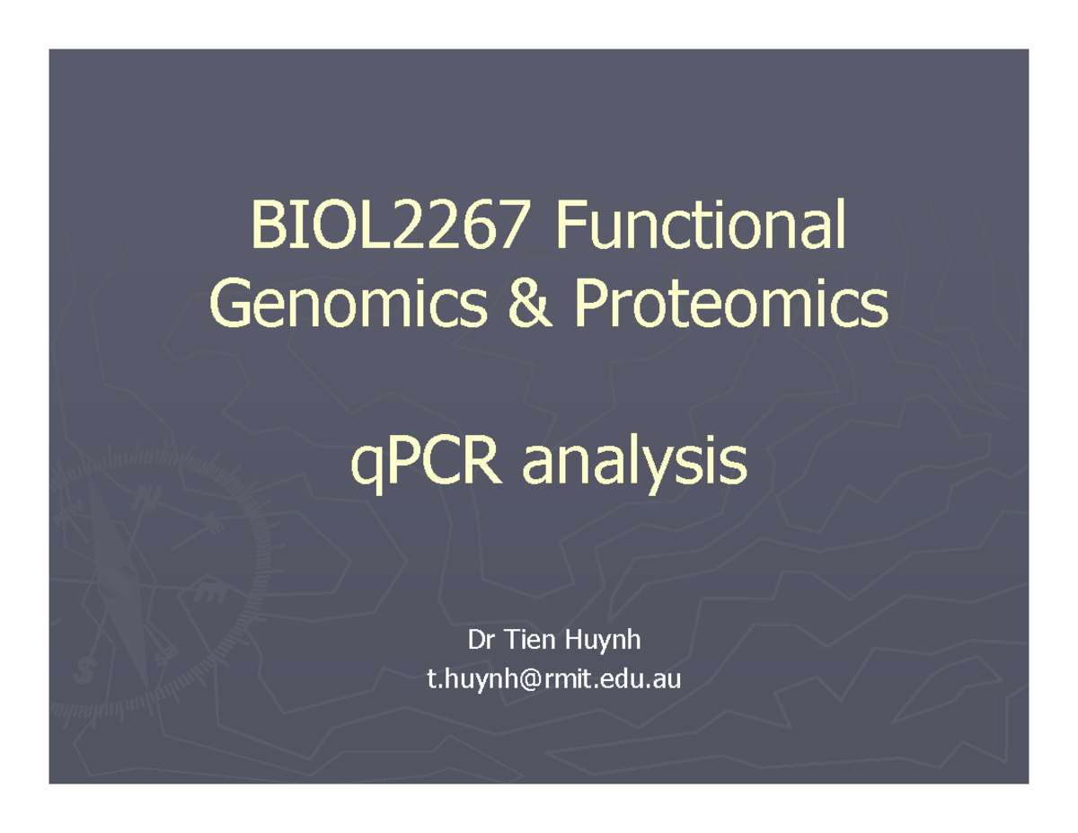 Lecture slides, lecture 4 - genomics analysis - BIOL2267 Functional ...