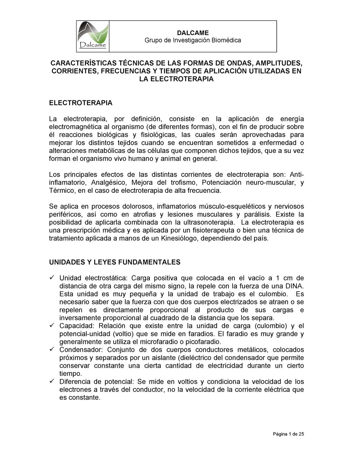 umh1723 2012-13 Lec02c Clasificación de las corrientes eléctricas  utilizadas en Fisioterapia 