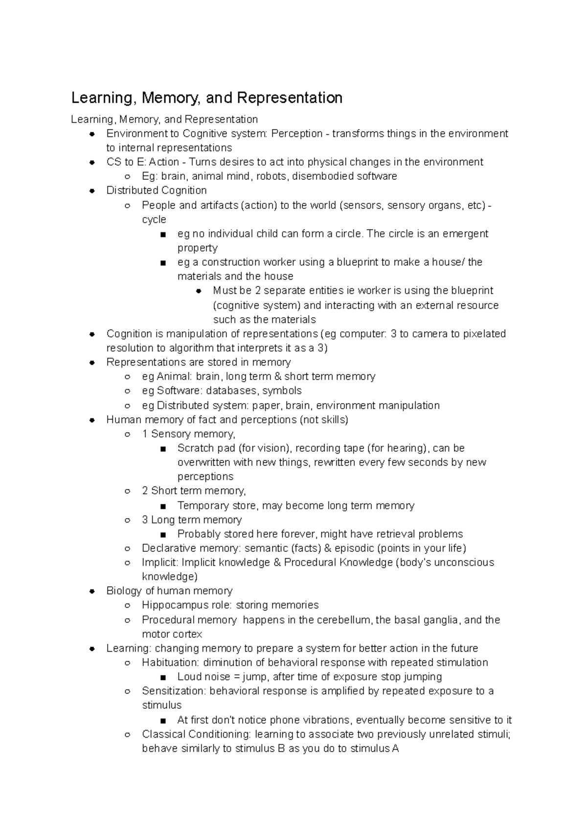 Learning, Memory, and Representation - Learning, Memory, and ...