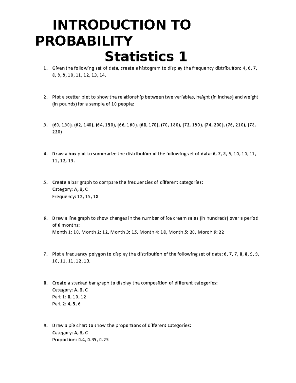 Introduction To Probability - INTRODUCTION TO PROBABILITY Statistics 1 ...