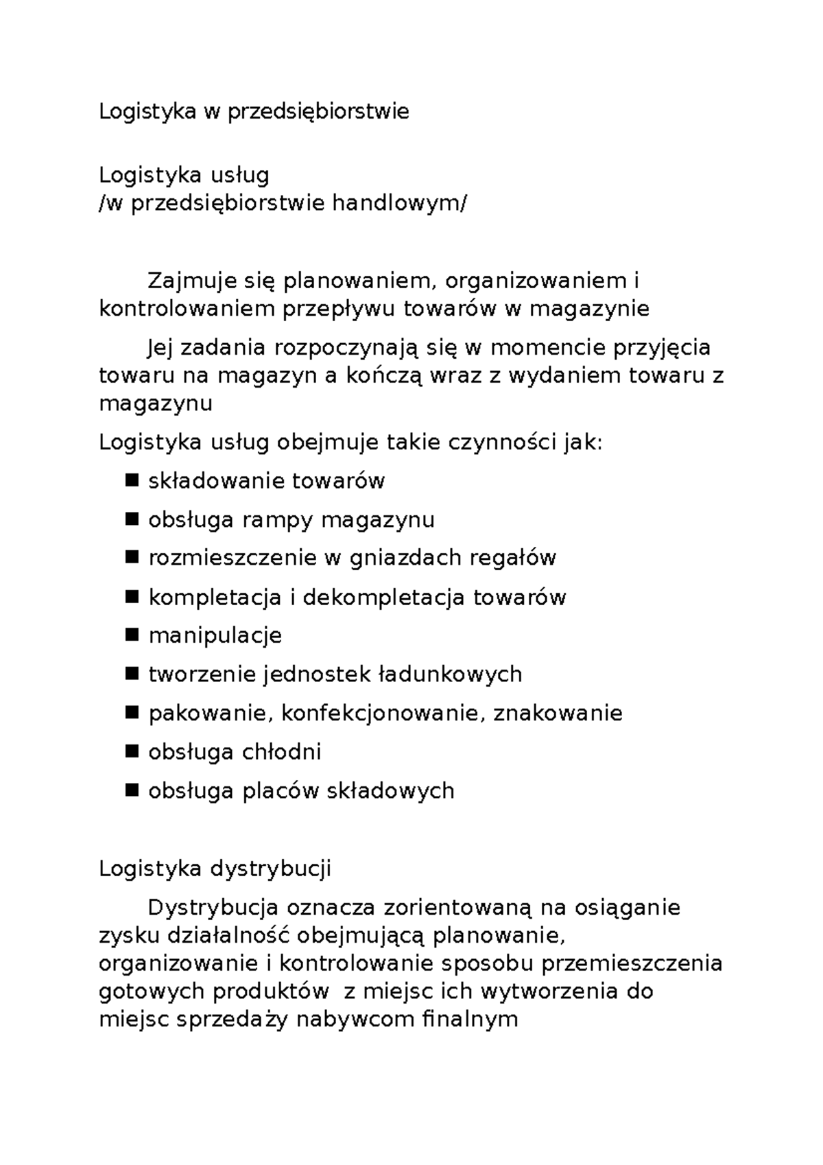 3Logistyka W Przedsiębiorstwie - Logistyka W Przedsiębiorstwie ...