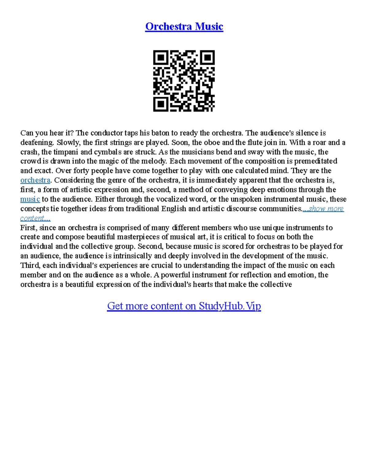 Essay For Orchestra Orchestra Music Can you hear it? The conductor