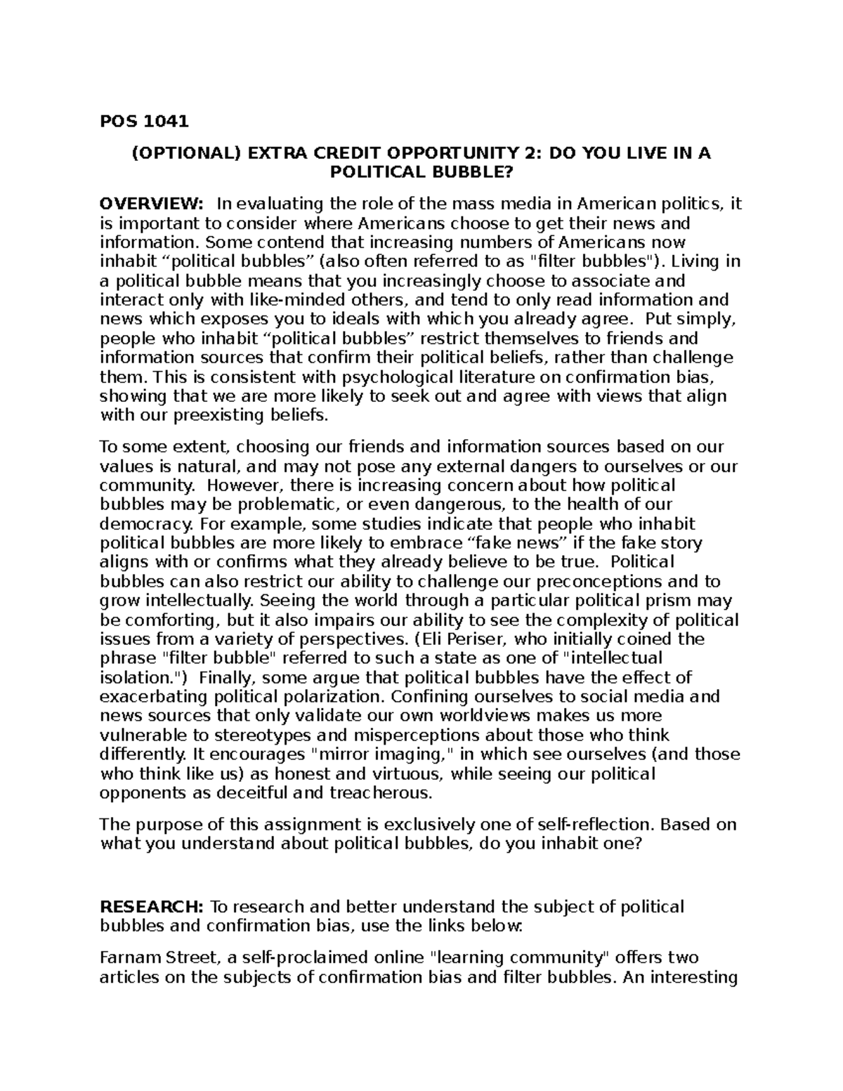 ( Optional) Extra Credit Opportunity 2 POS1041 - POS1041 - TCC - Studocu
