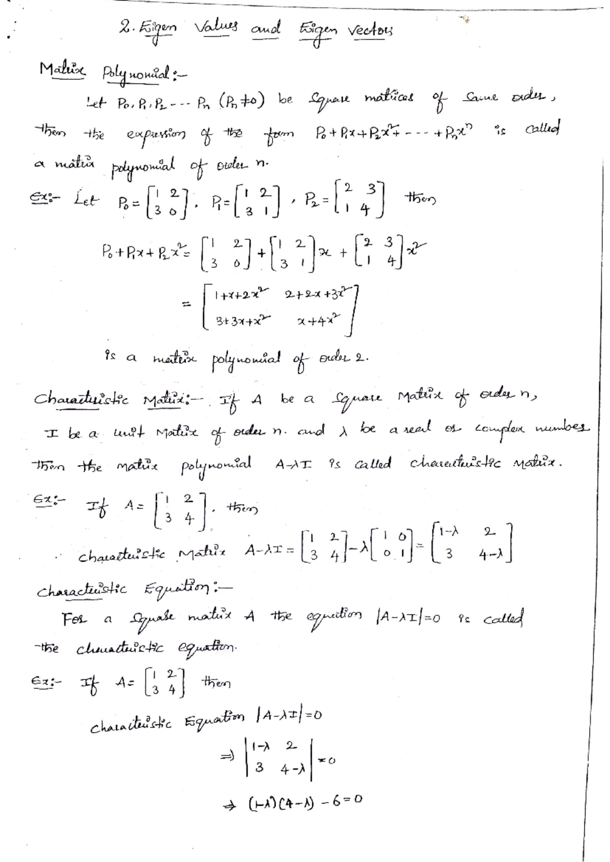 5.Eigen Values and Eigen Vectors - Mathematics - Studocu